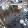 Interior of strawbale spiral house