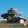 Exterior of strawbale spiral house