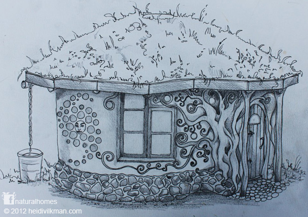Pencil sketch of natural home